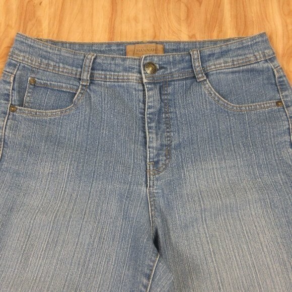 HANNAH Becky Capri Skimmer Jeans Womens Sz 10 Comfort Stretch Denim Bermuda Crop - Picture 3 of 15